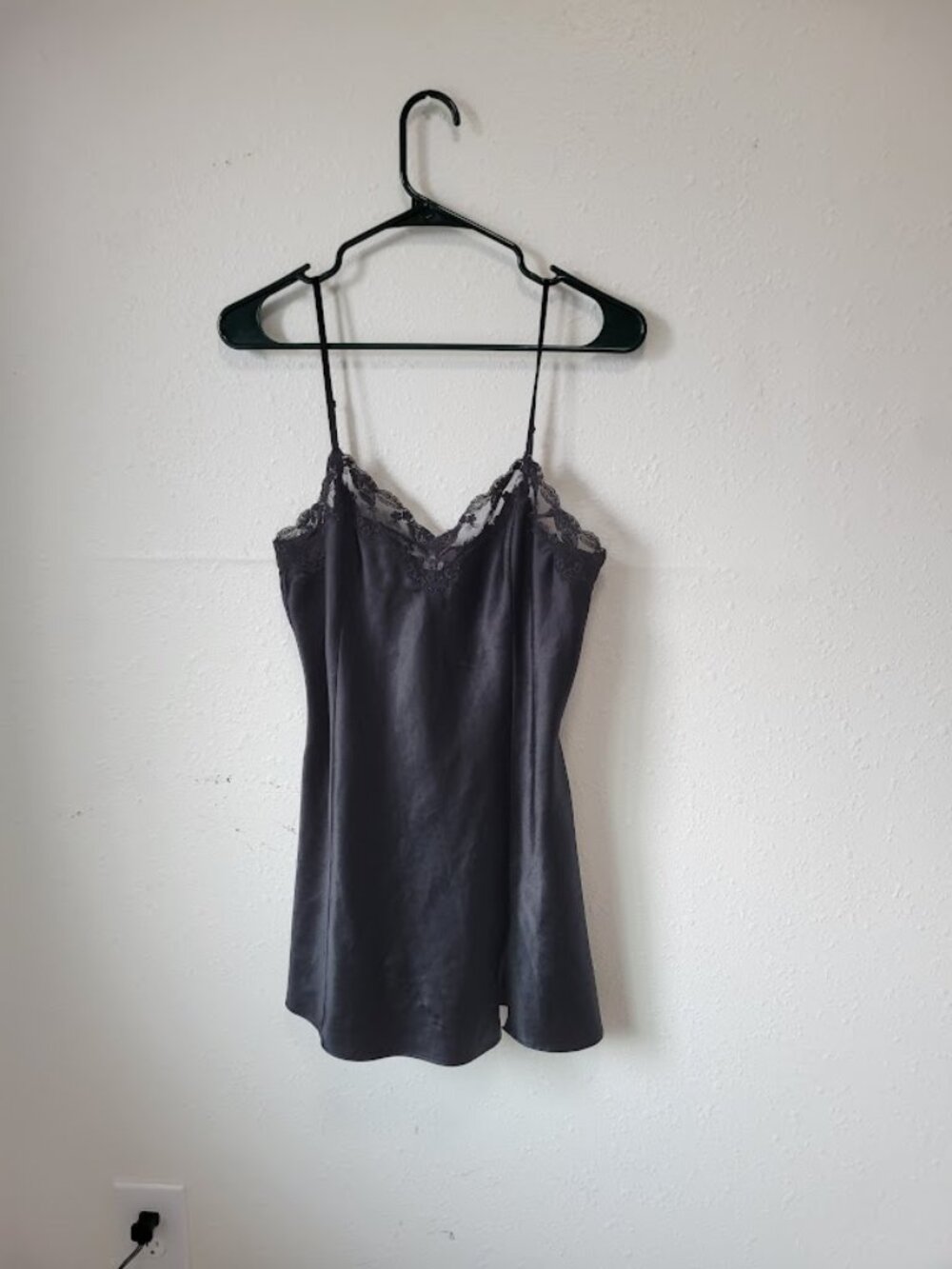 Victoria's Secret Women's Black Satin Lace Cami Size Medium